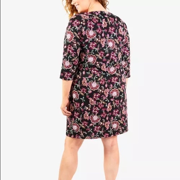 NWT NY Collection Floral Mini Dress Sz 1X - Picture 3 of 8
